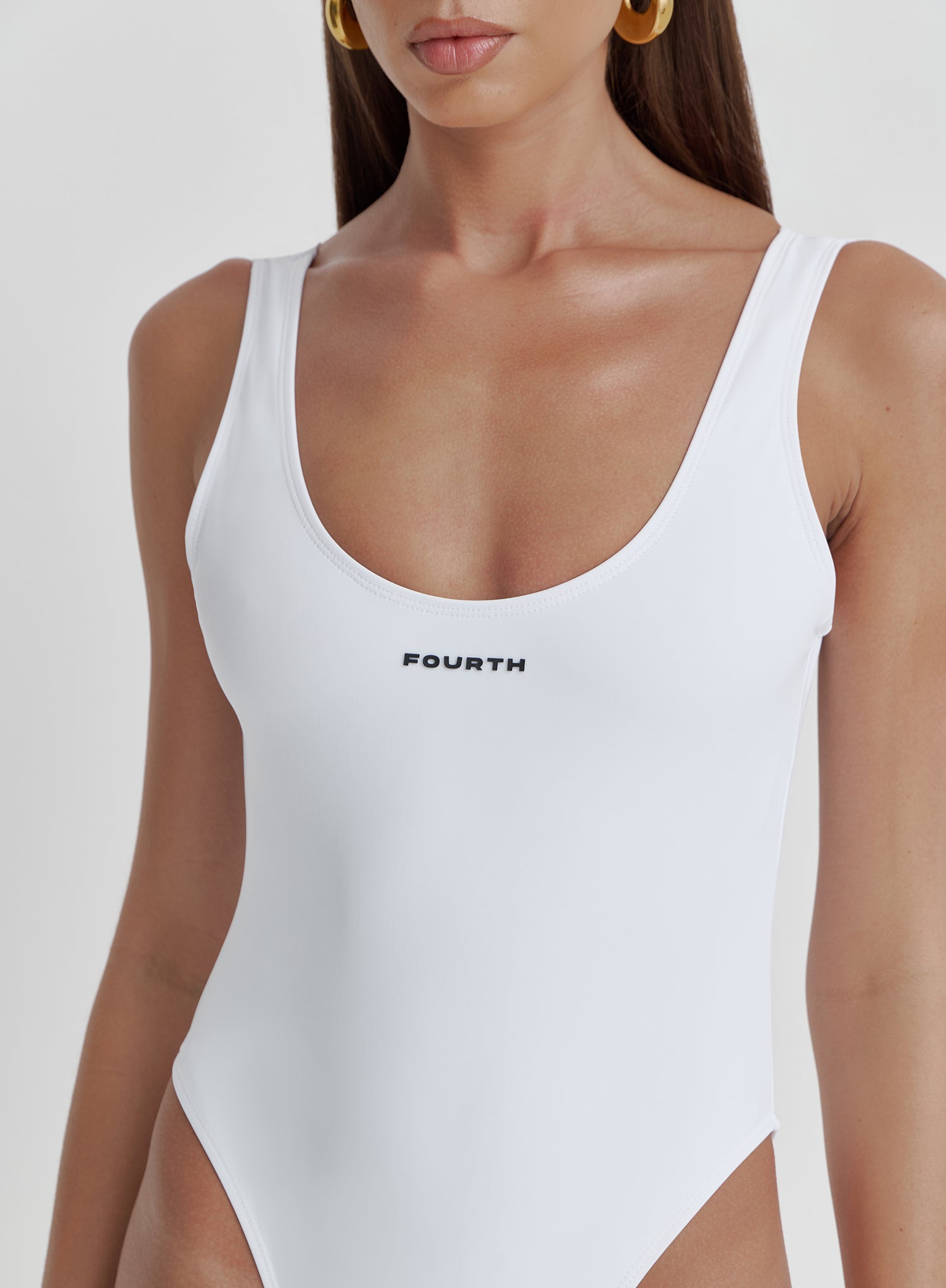 White Fourth Branded Swimsuit